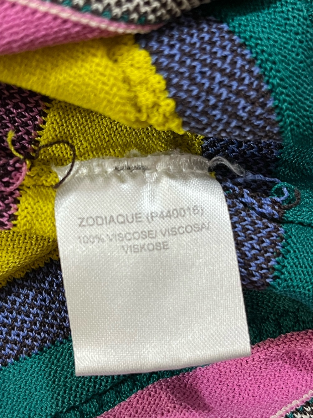 Rene Derhy Zodiaque Vibrant Striped Knit Top Size S Bohemian - Picture 6 of 7